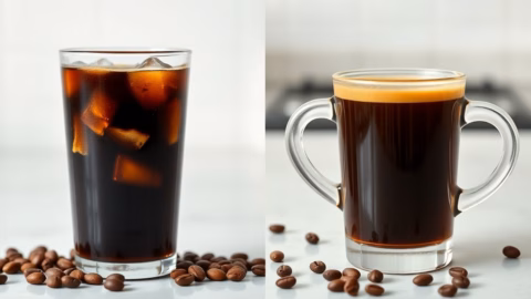 Cold brew and hot coffee compared side by side