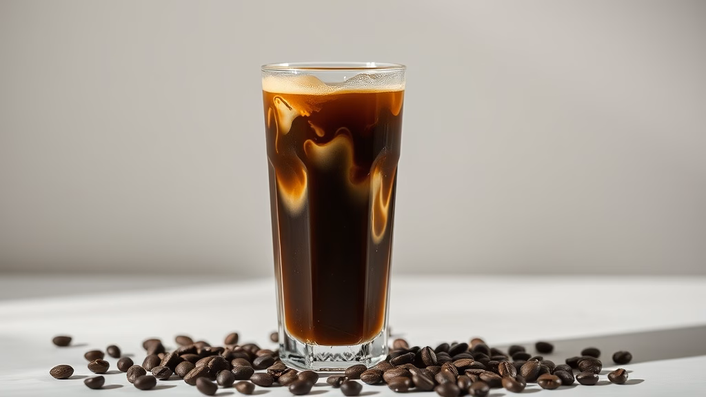 Smooth cold brew coffee over ice with milk